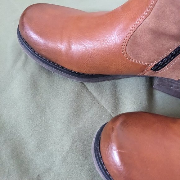 Rieker Fleece Lined Ankle Boots- Size 39- Cayenne Brown with Knitted Cuff - Picture 7 of 9